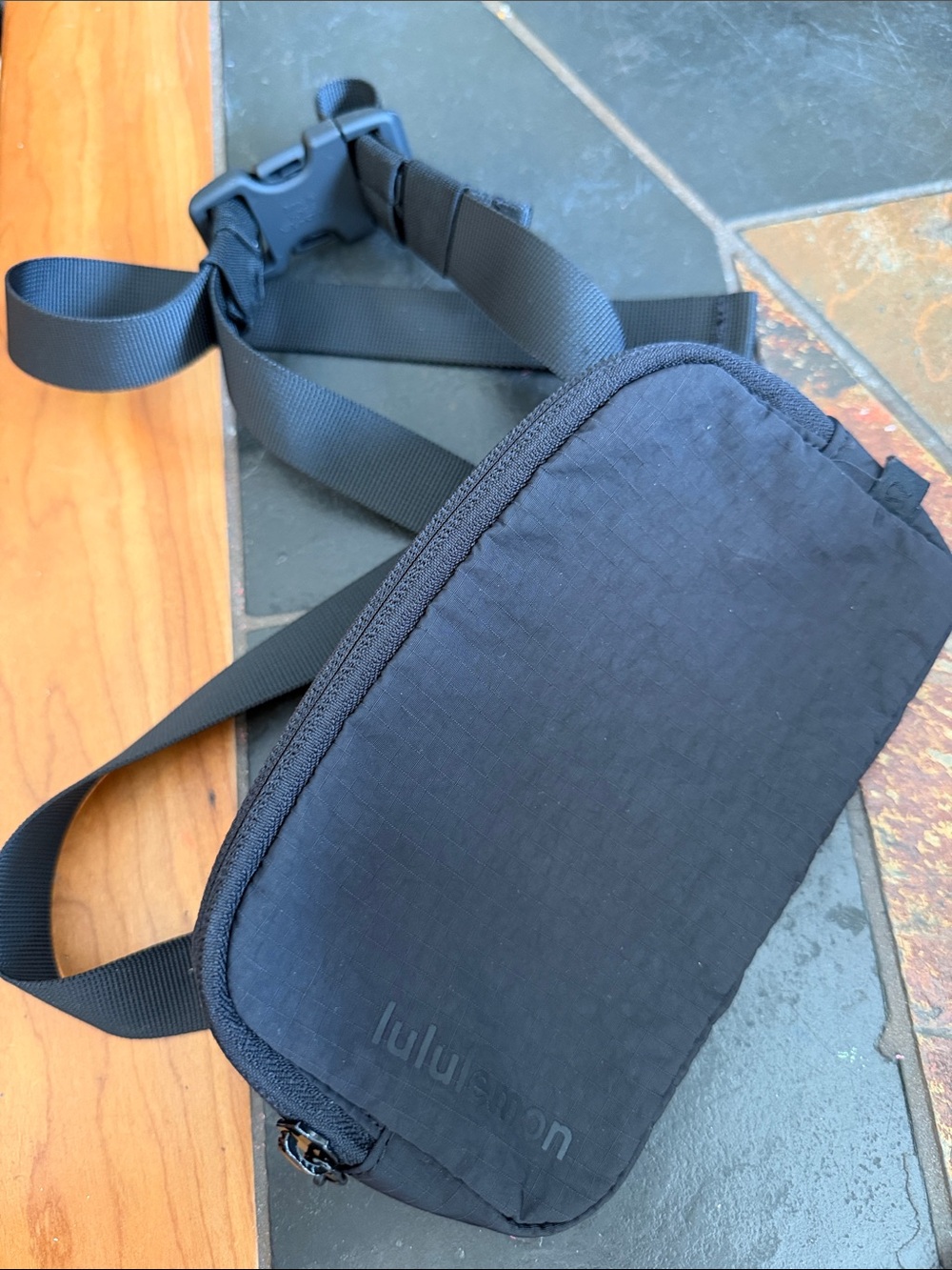 lululemon athletica Black Waist Pack Sling mini men women phone bag